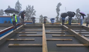 Kankai Builders Team during rain