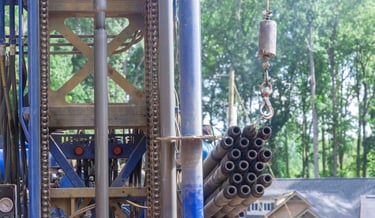 new well piping ready to be installed