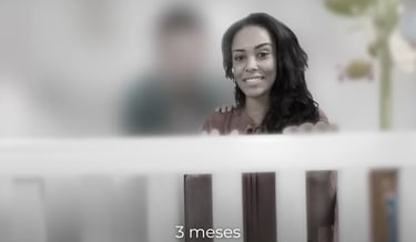 Simulação de visão do bebê com 3 meses – maior definição de contornos e foco em rostos próximos