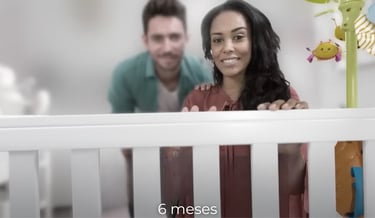 Simulação da visão do bebê aos 6 meses, com maior nitidez e alcance visual