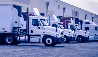 Surveillance system monitoring commercial truck yard to enhance security and track vehicle movement at distribution facility