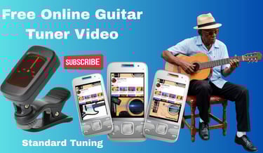 Guitar tuning demonstration with musician playing instrument