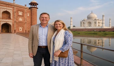 American Tourists at The Taj Mahal, India