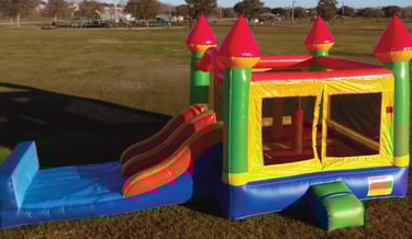 DOUBLE SLIDE COMBO WET OR DRY SLIDE WITH LANDING. 33LX19WX16H.. Bookings 832-216-8423