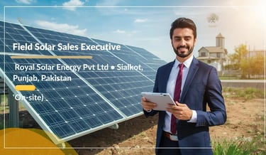 Royal Solar Energy Field Sales Executive Job Sialkot Pakistan (on-site)