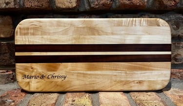 maple with walnut engraved