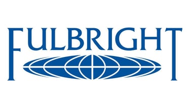 Fulbright logo with the word 'Fulbright' in large blue letters and a stylized globe design