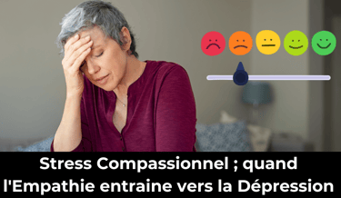 stress compassionnel conséquence de l'empathie; une femme qui se tient la tête fatiguée