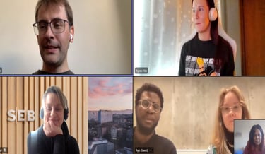 Video conference between researchers and SEB consultants