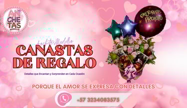 a bouquet of flowers and balloons for a celebration