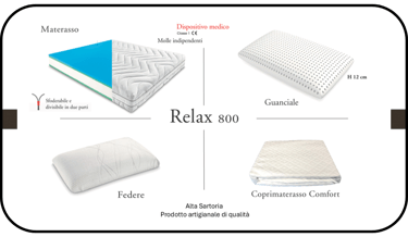 Pacchetto letto: materasso, coprimaterasso, guanciale e federe.