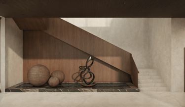 High-end residential stairway design UAE