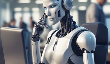 A sleek, futuristic interface displaying AI data analytics on a dark purple background.