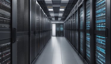 A sleek, futuristic interface displaying AI data analytics on a dark purple background.