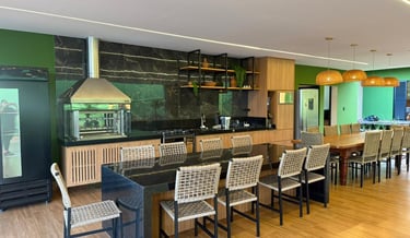 área gourmet e churrasqueira do El Shaddai Rancho para alugar em Miguelópolis SP