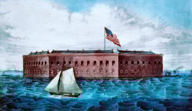 Forte Sumter Forte Sumter, perto de Charleston, Carolina do Sul, litografia de Currier & Ives
