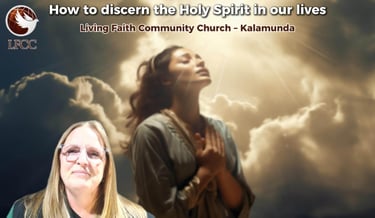 Living Faith Community Church video on how to discern the Holy Spirit in our lives with a woman praying.