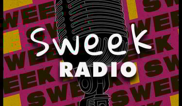 a microphone and a microphone with the words sweek radio