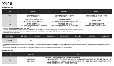 오피스텔 청약 일정 및 장소