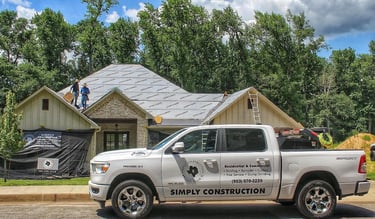 Residential roof replacement in Tyler, TX with a company vehicle & the Catch-All system