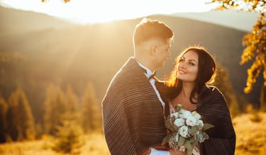 Essentials wedding video—golden-hour couple in the Scottish hills, filmed by Imack Wedding Films