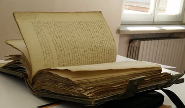 A fourteenth-century codex made from paper at the archive in Parma.