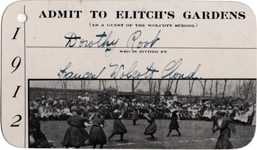 Early 1912 Guest Pass to Elitch's Gardens Basketball Game Wolcott School