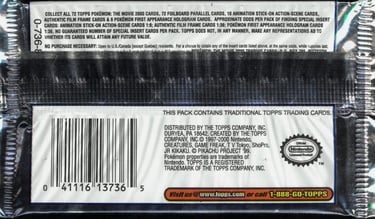 Booster pack Topps Pokémon The Movie 2000 back
