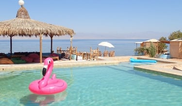 Sea view pool with air pelican at Bedouin star
