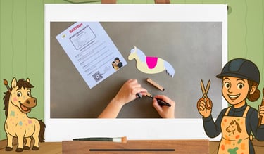 Wäscheklammern bemalen, damit es aussieht wie Hufe