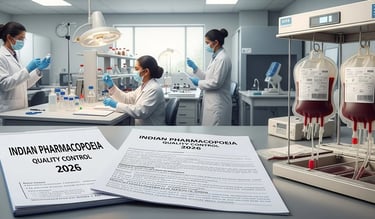 Indian Pharmacopoeia 2026 introducing new drug standards and blood component quality norms in India