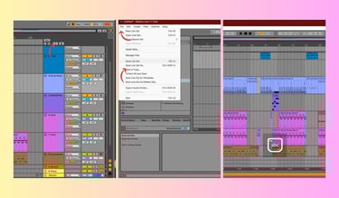 Navigating arrangement view , showing instruction 