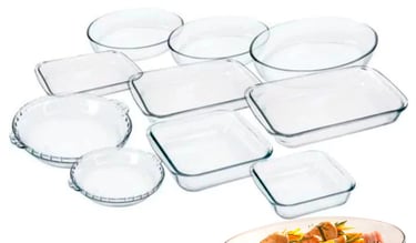 conjunto de travessas refratários de vidro