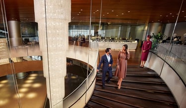 Staircase in Qatar Airways Al Mourjan Lounge