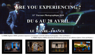 Affiche présentant des portes et fenêtres pour le festival photo au Havre