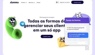 Imagem ilustrativa destacando os benefícios do Kommo CRM.