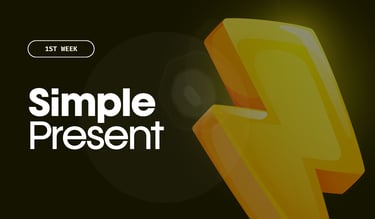 a lightning bolter with the words simple present