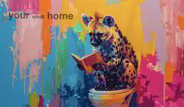 hyena on a toilet