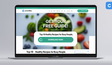 A ConvertB ox website with a popup Get Your Free Guide Download Now