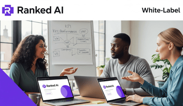 Diverse team collaborating with Ranked AI white-label support.