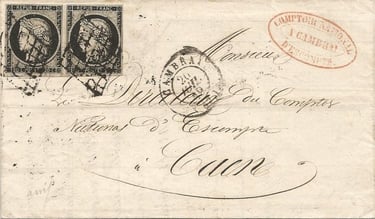 Cérès 20 Centimes Doppelporto 1849.