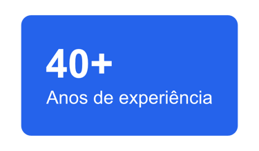 a blue sign with the words 40 + years of experience