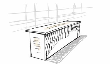 Comptoir de boutique sur mesure fabriqué à Évian en Haute-Savoie par Stellar Innov