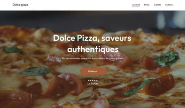 Site vitrine de pizzéria 