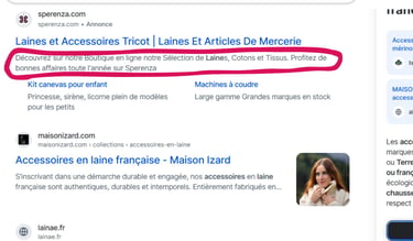 image d'une métadescription dans le guide complet du seo