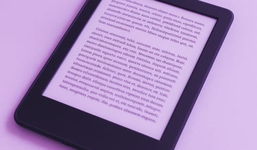 Libro digital en e-reader, lectura clara y accesible