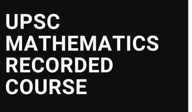 upsc mathematics course