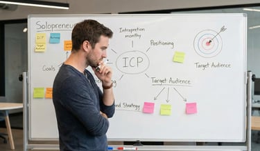 Solopreneur defining ideal customer profile and positioning to build a focused go-to-market strategy