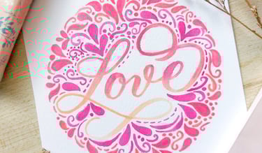 Custom calligraphy for Valentine's Day activation by NYC calligrapher