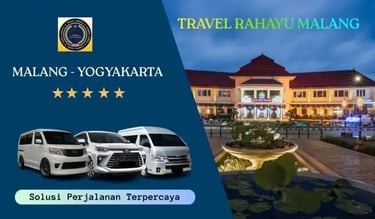 Travel Rahayu Malang rute Malang ke Jogja, pakai mobil Hiace, Innova, Avanza,, putih